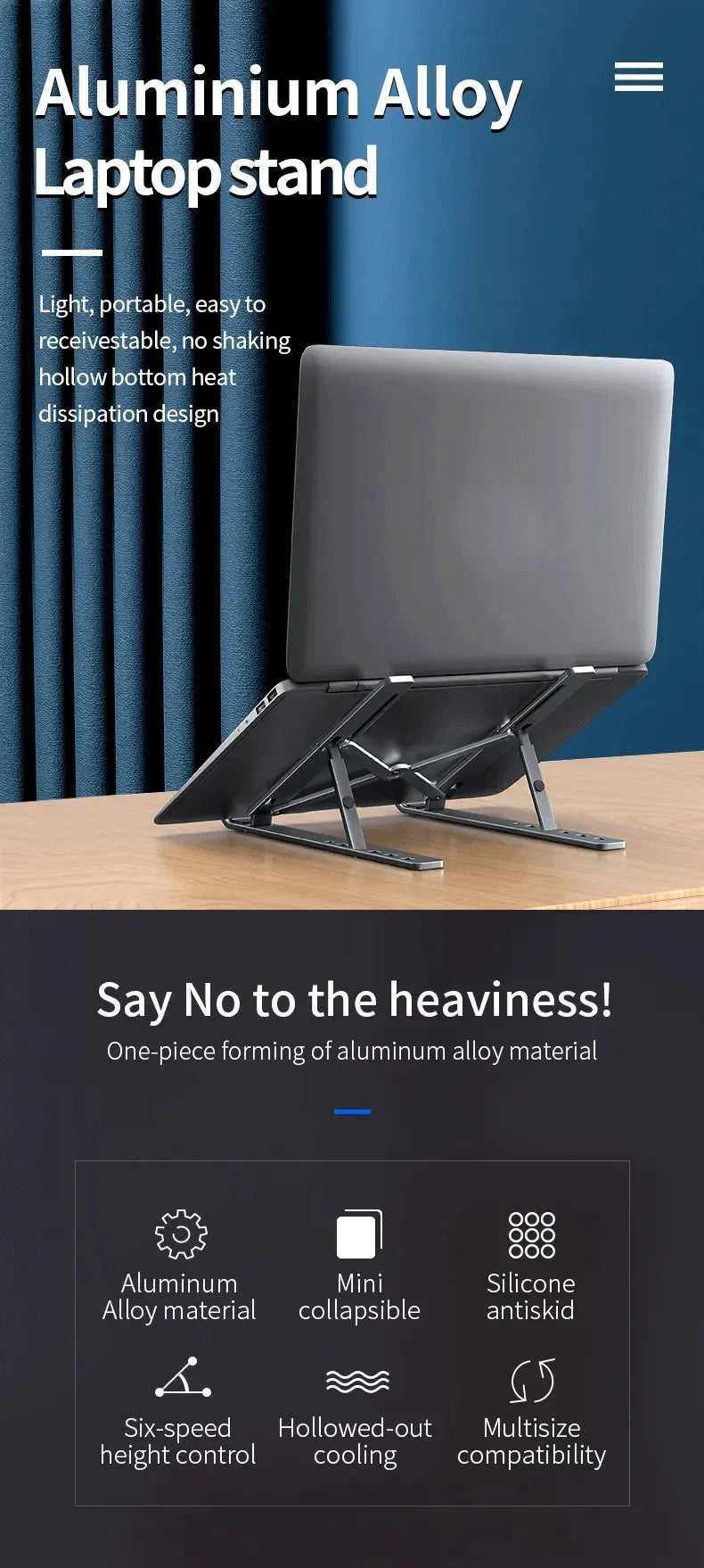 Foldable Laptop Stand — Rise